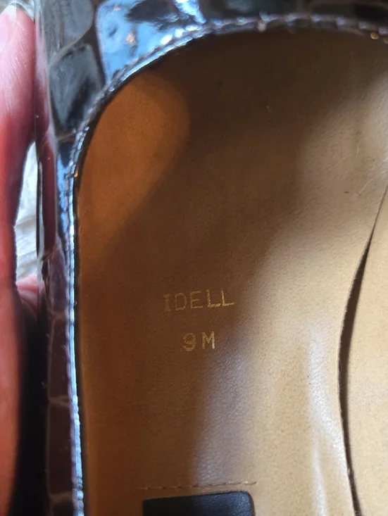 Vintage Ipanema Black Patent Leather Croc-Embossed Block Heel Pumps - Picture 8 of 12